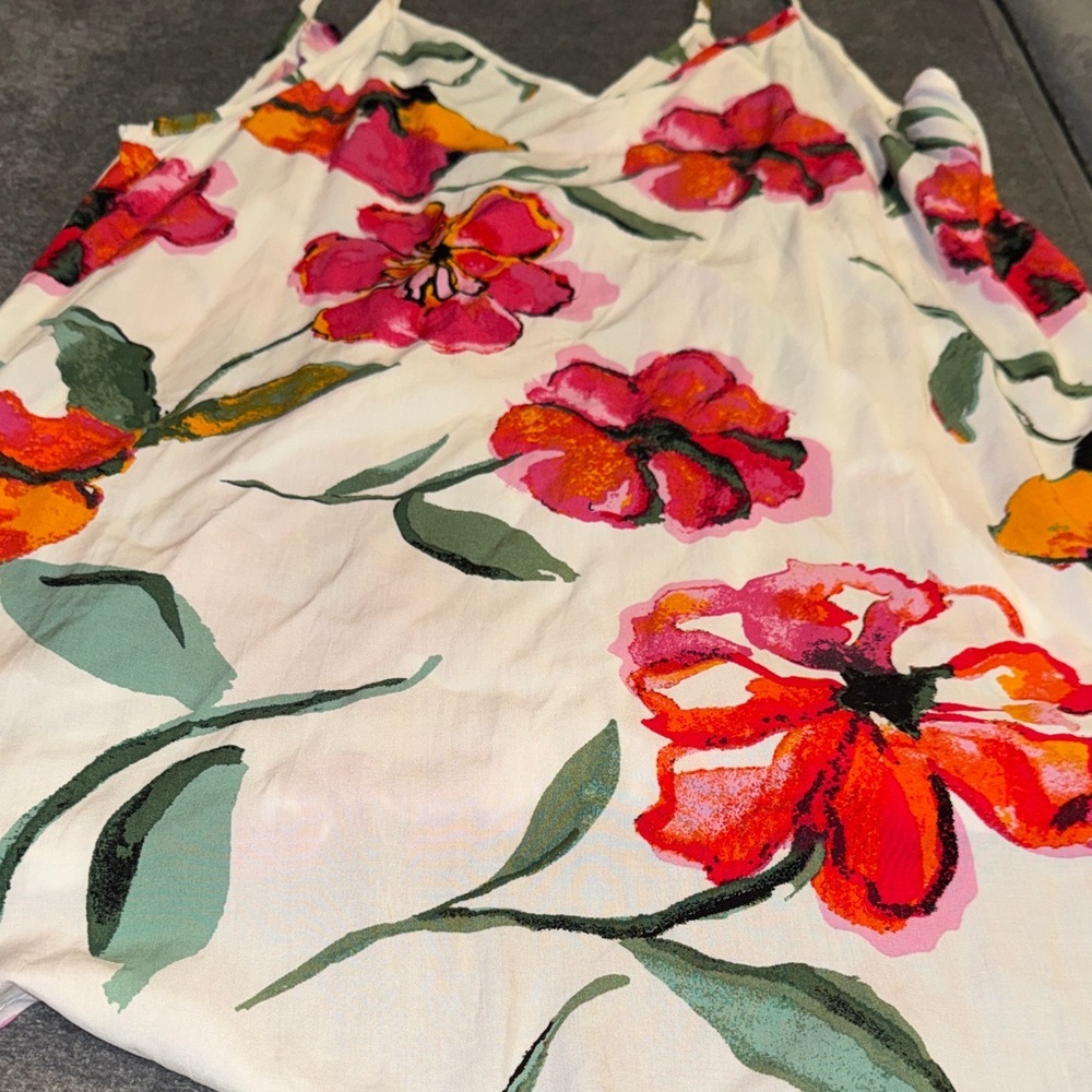 Vine & Love- Women’s Pink and Orange Floral Tank Top Size Small - Picture 12 of 14